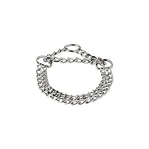 CHAPUIS SELLERIE Collier pour Chien Semi - étrangleur 2 Rangs Acier, Diamètre 2 mm, Longueur 30 cm, Taille S