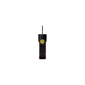 Porte-clés de voiture compatible avec Opel, résistant et durable, fermoir avec anneau, idéal comme cadeau, 90 x 20 mm (rouge logo jaune)