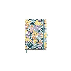 Miquelrius Agenda semainier 2026, similaire A5+ (155 x 213 mm), couverture rigide en carton, spirale, fermeture &eacute;lastique, papier 80 g/m&sup2;, ES-EN-PT, fleurs