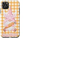 Nain de Jardin Vichy Rose avec Oreilles de Lapin Coque pour iPhone 11 Pro Max
