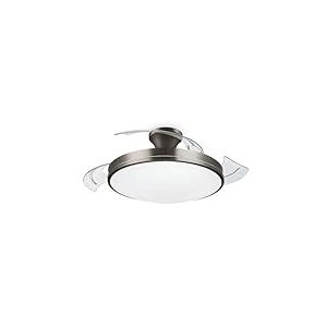 PHILIPS, Plafonnier LED Atlas 28W avec ventilateur 35W, 2700K-4000K-5500K, télécommande incluse, nickel, pour éclairage de plafond, salon et chambre
