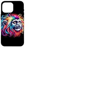 Illustration Animale de l'esprit de Singe Tamarin Cool Tie Dye Art Coque pour iPhone 16 Pro Max
