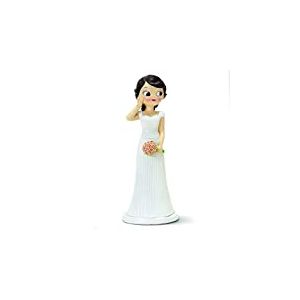 Mopec Figurine gâteau de mariée Main sur la Joue, Blanc, 21 cm