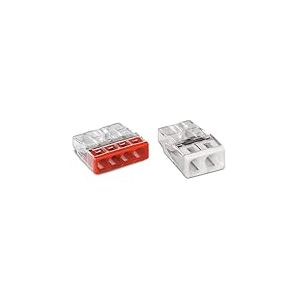WAGO Bornes pour Boîtes de Dérivation Compact, pour Conducteurs Rigides, Max. 2,5 mm² & 100 Mini Bornes de Connexion Automatique 2 Entrées, Serre-joint