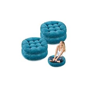 Lot de 4 Coussins de Sol Ronds de 55,9 x 55,9 cm - Grand Coussin de Sol pour Enfants et Adultes - Coussin de m&eacute;ditation pour Assise au Sol, Yoga, Salon, Bureau, Tatami ext&eacute;rieur
