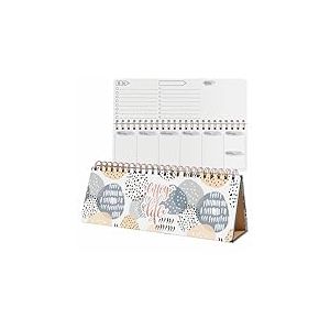 SIGEL Jp101 Jolie Planner Semainier Sans Date, Apricot Inspiration, 100 G/M², 30 X 11,4 cm, Hardcover, 124 Pages, Blanc, Abricot, Gris