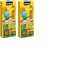 Vitakraft Kr&auml;cker - Friandise pour Perruches - Assortiment Banane, poivron et Kiwi - 1x3 (Lot de 2)
