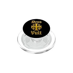 Deus Vult - Croix de J&eacute;rusalem - Chevalier Catholique PopSockets PopGrip pour MagSafe