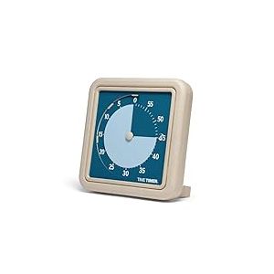 TIME TIMER Rétro Medium Eco Edition Minuteur Visuel – Compte à rebours de 60 Minutes fabriqué avec au Moins 20% de matières végétales Naturelles – Eau Bleue