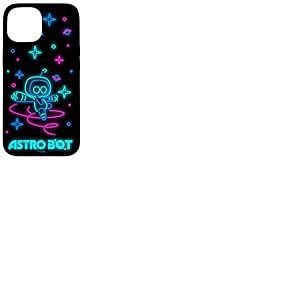 Astro Bot Neon Style Stars and Planets Video Game Coque pour iPhone 15