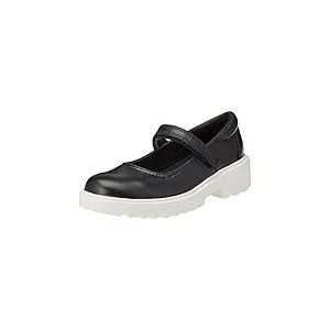 Geox Girl's J Casey P Ballet Flat, Noir/Blanc, 40 EU