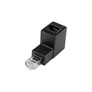 Renkforce Adaptateur réseau RJ45 CAT 5e coudé à 90° vers le bas [1 x fiche RJ45] 0,00 m Noir