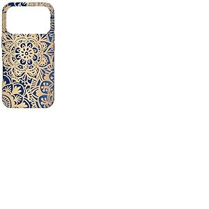 Bleu Jaune Mandala Art Chic Boho Marine Motif Fleur Coque pour iPhone 17 Pro