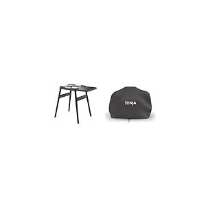 Ninja Woodfire Housse pour barbecue XL, Anti-décoloration, Compatible avec OG850 / OG901, XSKOGXLCVREU + Table d'appoint, support pour barbecue, Grill et Four d'extérieur, 4718J800EUUK
