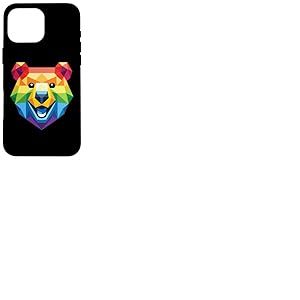 Ours g&eacute;om&eacute;trique LGBT, Ours de fiert&eacute; LGBT Coque pour iPhone 16 Pro Max
