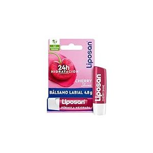 Liposan Cherry Shine, Baume à Lèvres Parfumé Cerise, Hydratant 24 Heures, Couleur Rouge, Naturel, 1 x 4,8 g