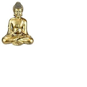 Statue de Bouddha en méditation assise - Sculpture de buste - Ornement - Feng Shui - Décoration de jardin, terrasses, balcon - Accessoire de maison - Sculpture de Bouddha - Figurine de jardin