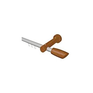 Flairdeco Tringle à Rideaux d'intérieur, Barre pour Rideaux, Tringles à Rideau en Aluminium et Bois de Cerisier 20 mm Ø 1 Voie 100 cm
