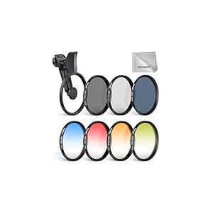 NEEWER Lot de 7 filtres ND de 67mm compatibles avec Android, Samsung, Google Pixel, Huawei, Xiaomi &agrave; Clipser CPL+ ND32 + Starlight + GND (Rouge/Orange/Jaune/Bleu) Kit d'accessoires de Photographie