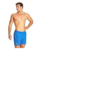 arena Short de Bain Fundamentals Logo Homme, Maillot de Bain Plage en Tissu Doux &agrave; S&eacute;chage Rapide, avec Slip Int&eacute;gr&eacute; en Maille Filet