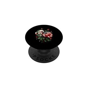 Drapeau Mexique USA Drapeau Mexicain Drapeau Américain Rose Fleur PopSockets PopGrip Adhésif