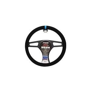 Simoni Racing Couvre-Volant Carrera Look - Microfibre Noir + Marquage Bleue - 37-39cm