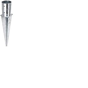 Alberts 211394 Ancre &agrave; enfoncer dans le sol | pour poteau en bois rond ou carr&eacute; | galvanis&eacute; &agrave; chaud | &Oslash;101 mm | longueur totale 600 mm