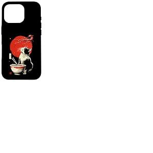 Anime Chat Mangeant des Ramen Japonais Esth&eacute;tique Kawaii Anime Chat Coque pour iPhone 16 Pro
