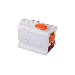 Ariete 445 Gratì Professional Râpe Électrique Professionnelle, Rouleau Extra Large en Acier Inoxydable, Récipient Extractible avec Bouchon Fraîcheur, 120 W, Blanc / Orange