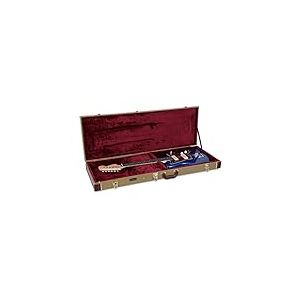 Crossrock Étui Rigide en Bois pour Guitare Jazzmaster/Jaguar | Finition Vinyle Tweed (Vinyl Tweed), Intérieur Rembourré Luxe, Serrures Dorées – Série Classique Vintage