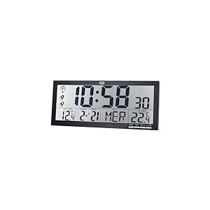 Trevi Om 3530 RC Horloge Murale Radiocontrôlée avec Grand écran et capteur extérieur sans Fil, thermomètre et Calendrier multilingue