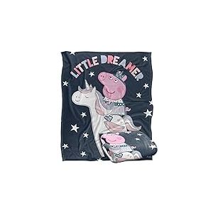 Peppa Pig - Couverture Soyeuse au Toucher pour Enfants, Little Dreamer, 152 x 127 cm, 50 x 60