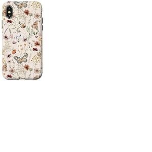 Fleur sauvage papillon amoureux fleur d'été Coque pour iPhone X/XS