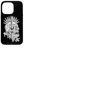 Crâne Dague Flames Couronne d'épines Tatouage Flash Coque pour iPhone 13 Pro