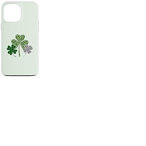 Three Clover Irish Shamrock Plaid Leopard St Patrick Day Coque pour iPhone 13 Pro Max
