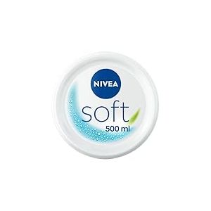 NIVEA Soft Cr&egrave;me de soin hydratante (1 x 500 ml), Pot de cr&egrave;me pour le corps &agrave; l&rsquo;hydratation intense, Soin corporel contenant de l&rsquo;huile de jojoba et de la vitamine E
