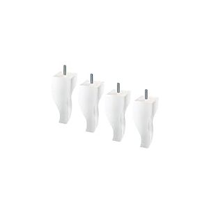 Margot 3700527828978 Louis XV Lot de 4 Pieds de Sommier, Blanc, Hauteur 15 cm