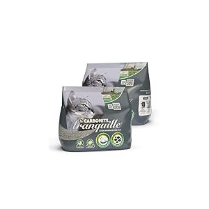 Tranquille - Litière pour Chat Agglomérante Minerale Carbonite 8 litres - Lot de 2