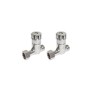 SOMATHERM FOR YOU, Robinet d'arr&ecirc;t droit anticalcaire pour WC, entr&eacute;e m&acirc;le, sortie &eacute;crou tournant 3/8", t&ecirc;te c&eacute;ramique, finition chrom&eacute;e, design moderne - 12/17, chrom&eacute; (Lot de 2)