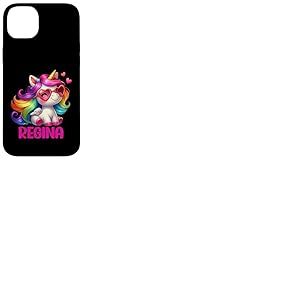 Regina Nom personnalis&eacute; Licorne Color&eacute;e Femmes Filles Coque pour iPhone 14 Plus