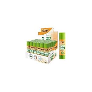 BIC ECOlutions B&acirc;tons de Colle Blanche, Id&eacute;al pour Papier et Carton, Sans Solvant, 8 g, Bo&icirc;te de 30 tubes
