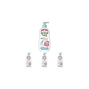 CARRYBOO - Lait de Toilette sans allerg&egrave;nes au beurre de karit&eacute; Bio - 99% d'ingr&eacute;dients d'origines naturelles - Flacon pompe 500ml (Lot de 4)