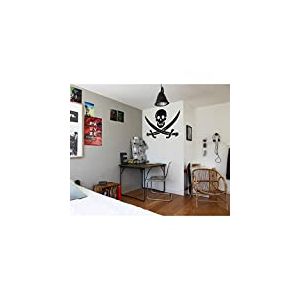 Tatoutex Stickers Skull Pirate - Jaune, L 70cm x H 52cm