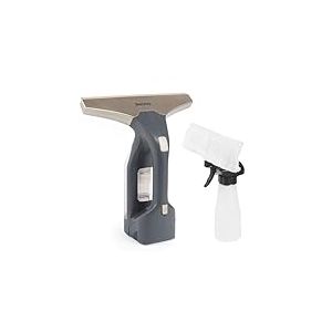 Beldray Aspirateur de vitres sans fil + – Rechargeable, Nettoyage des miroirs et des vitres, Réservoir d’eau amovible de 100 ml, Flacon pulvérisateur et tampon d’essuyage, Titane, BEL01985VDE