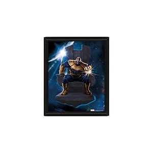 Poster Marvel en 3D (Thanos in Avengers : Infinity War Design) - Poster lenticulaire 3D dans un cadre boîte - 25 x 20 x 1,5 cm - Cadeaux Marvel pour homme et femme - Produit officiel