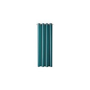 Eurofirany Rideaux occultants Lisses avec Galon fronceur Doux - Modernes et Simples - pour Chambre à Coucher, Chambre d'enfant, Salon - Bleu pétrole - 135 x 250 cm