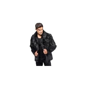 Chaks - Manteau de fourrure pour adultes, veste courte en fausse fourrure, pour carnaval, festival, fête Fashion