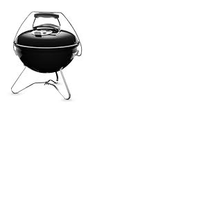 Weber Barbecue à charbon Smokey Joe Premium/Conception portable, couvercle et cuve émaillés en porcelaine, surface de cuisson de 37 cm, poignée Tuck-N-Carry, noir