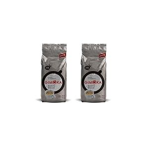 Gimoka - Caf&eacute; en grains - M&eacute;lange GUSTO RICCO - 1 Kg - Intensit&eacute; 13 - Fabriqu&eacute; en Italie (Lot de 2)