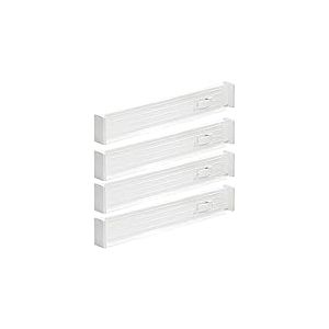 mDesign s&eacute;parateur de tiroir r&eacute;glable (lot de 4) &ndash; organisateur de tiroir pratique en plastique &ndash; range couverts pour tiroir de cuisine &ndash; pour tiroir chambre &agrave; coucher&ndash; blanc